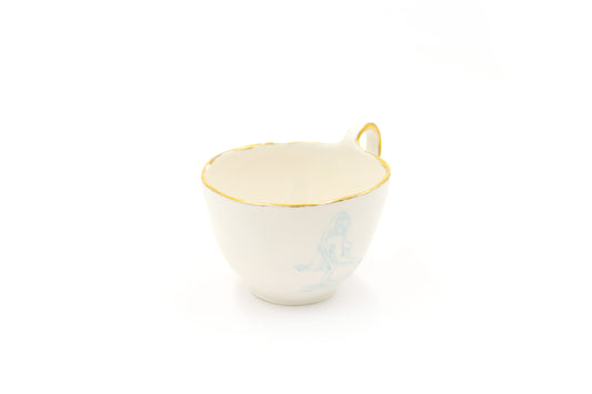 Kubek porcelanowy ze złoceniem