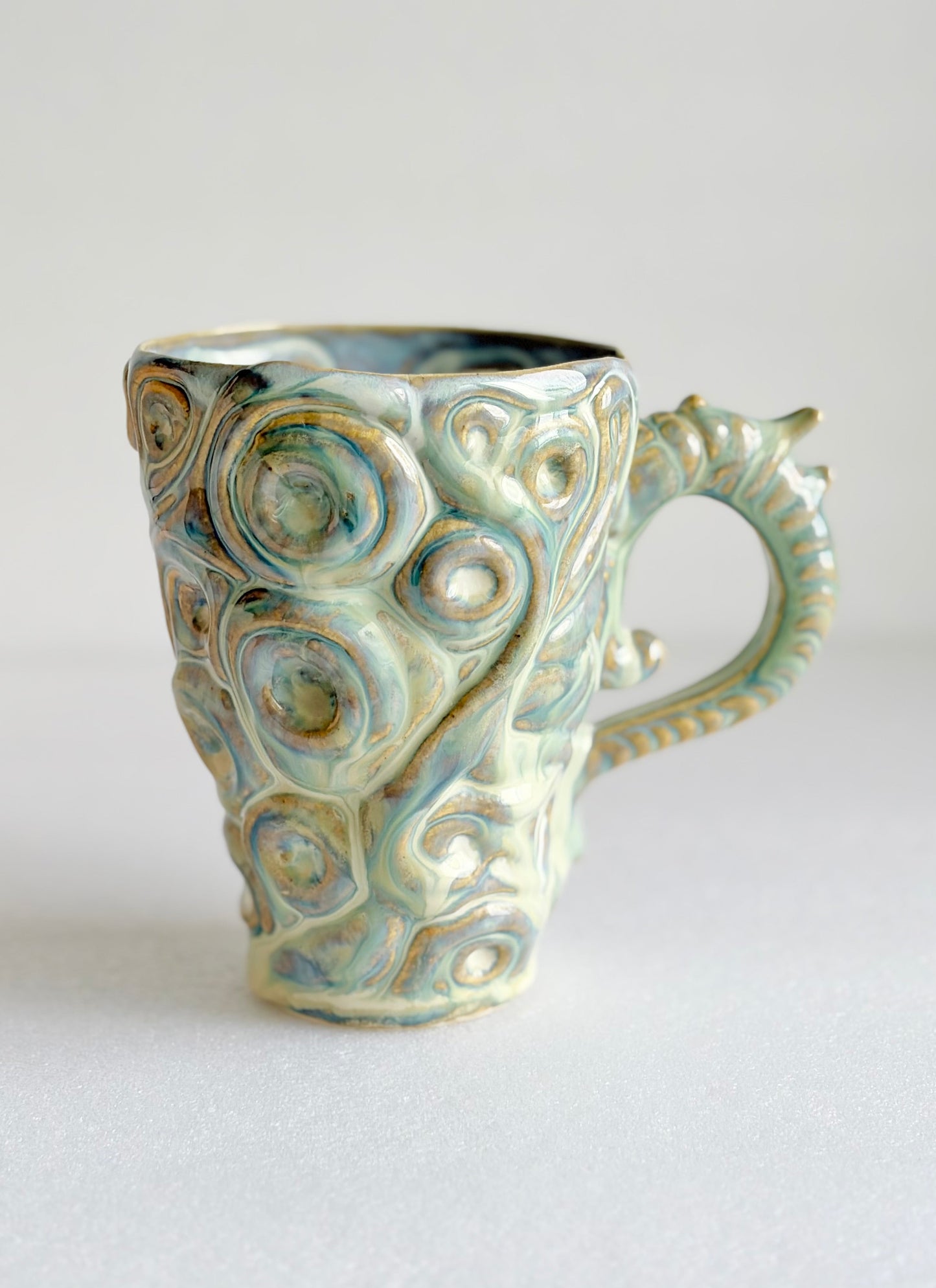 Kubek ceramiczny „Twist” turkusowo-zielony