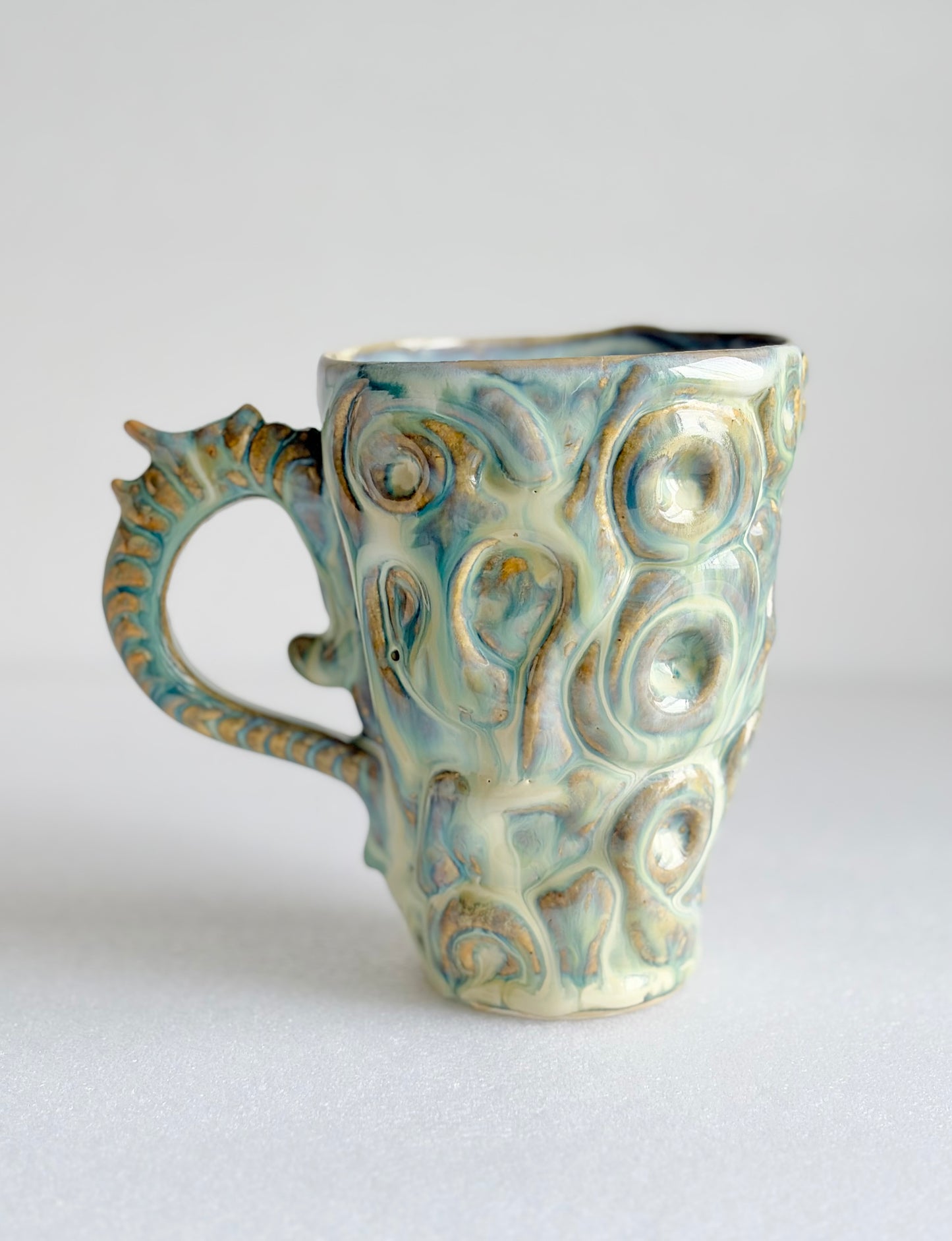 Kubek ceramiczny „Twist” turkusowo-zielony