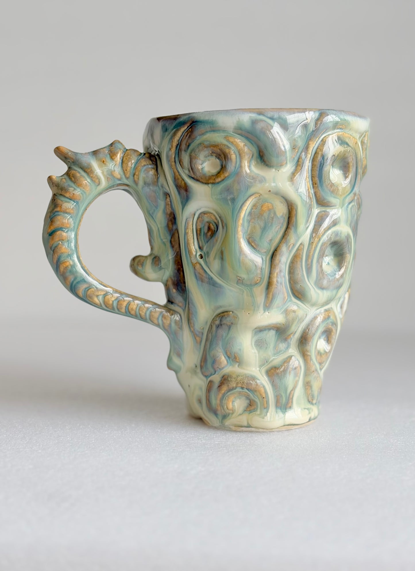 Kubek ceramiczny „Twist” turkusowo-zielony