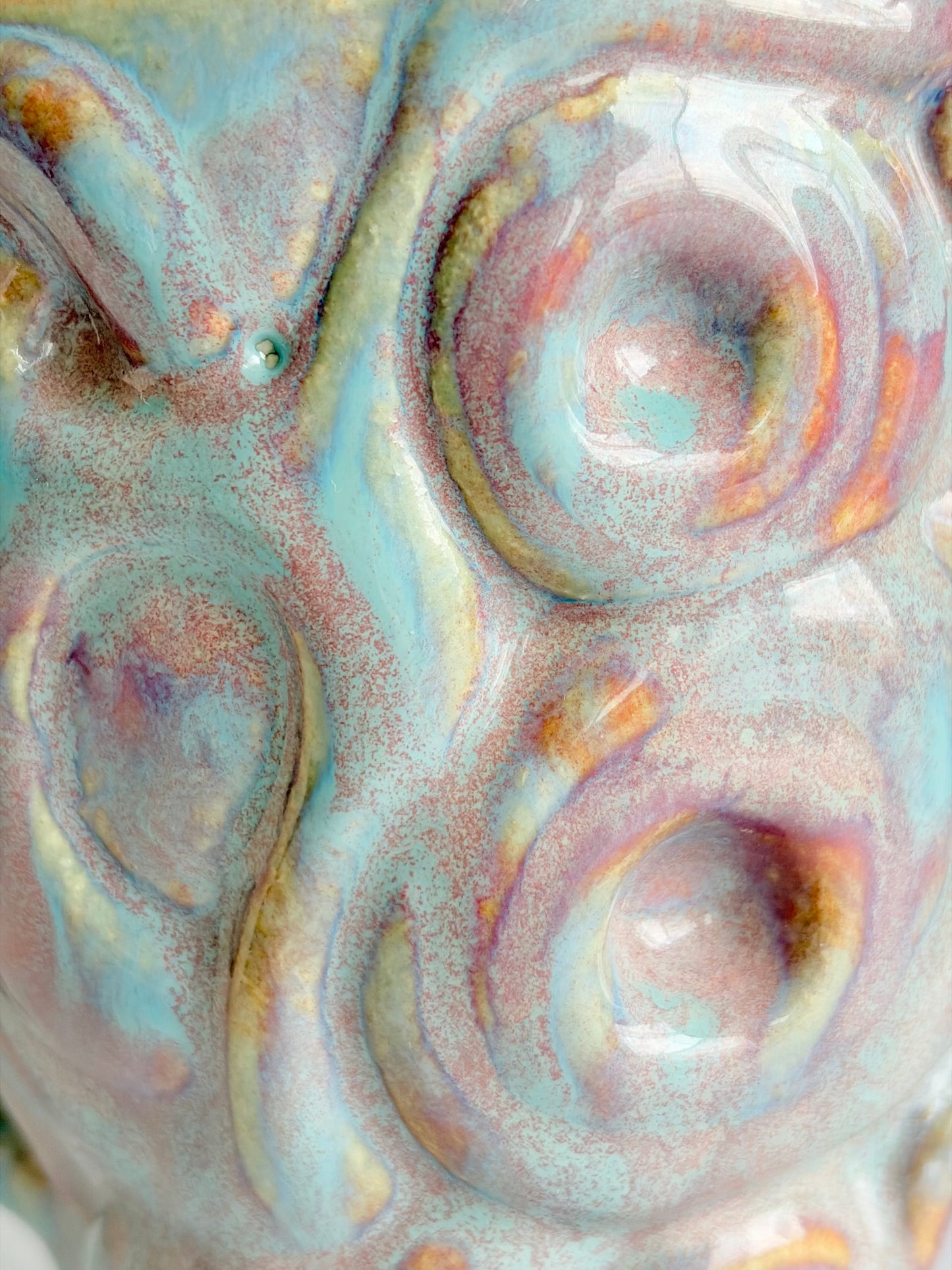 Kubek ceramiczny „Twist” różowo-turkusowy