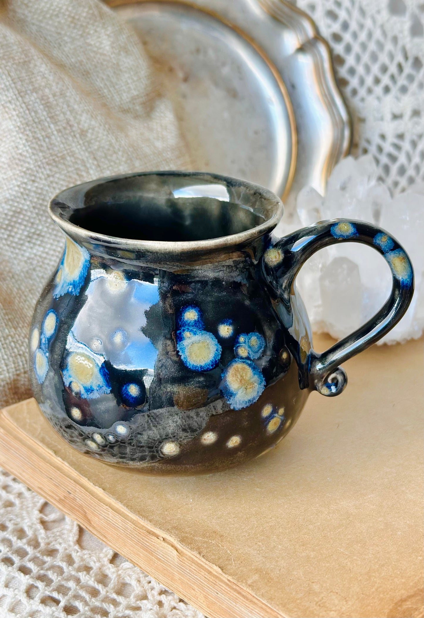 Kubek ceramiczny kociołek „gwiaździsta noc”