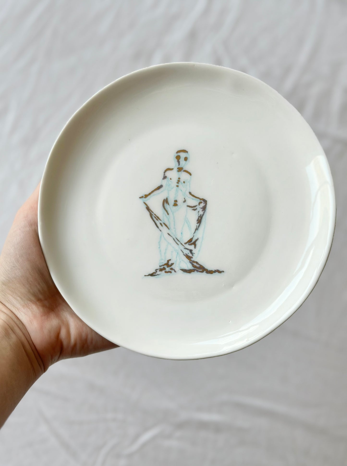 Talerz porcelanowy z rysunkiem