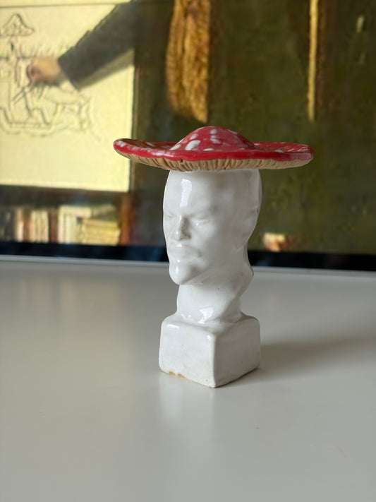 Lenin grzyb, małe popiersie ceramiczne