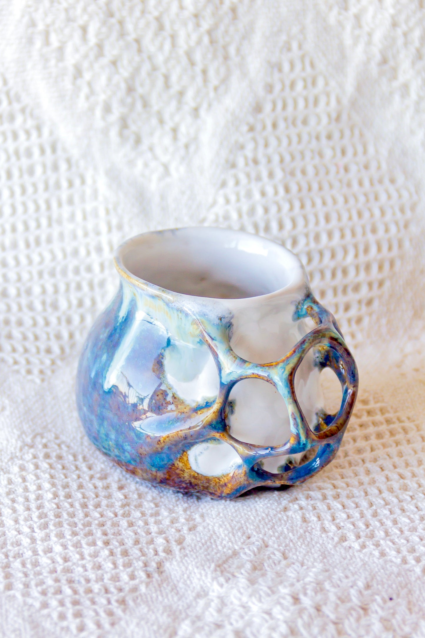 Mug en céramique "Laminari" en gris et bleu