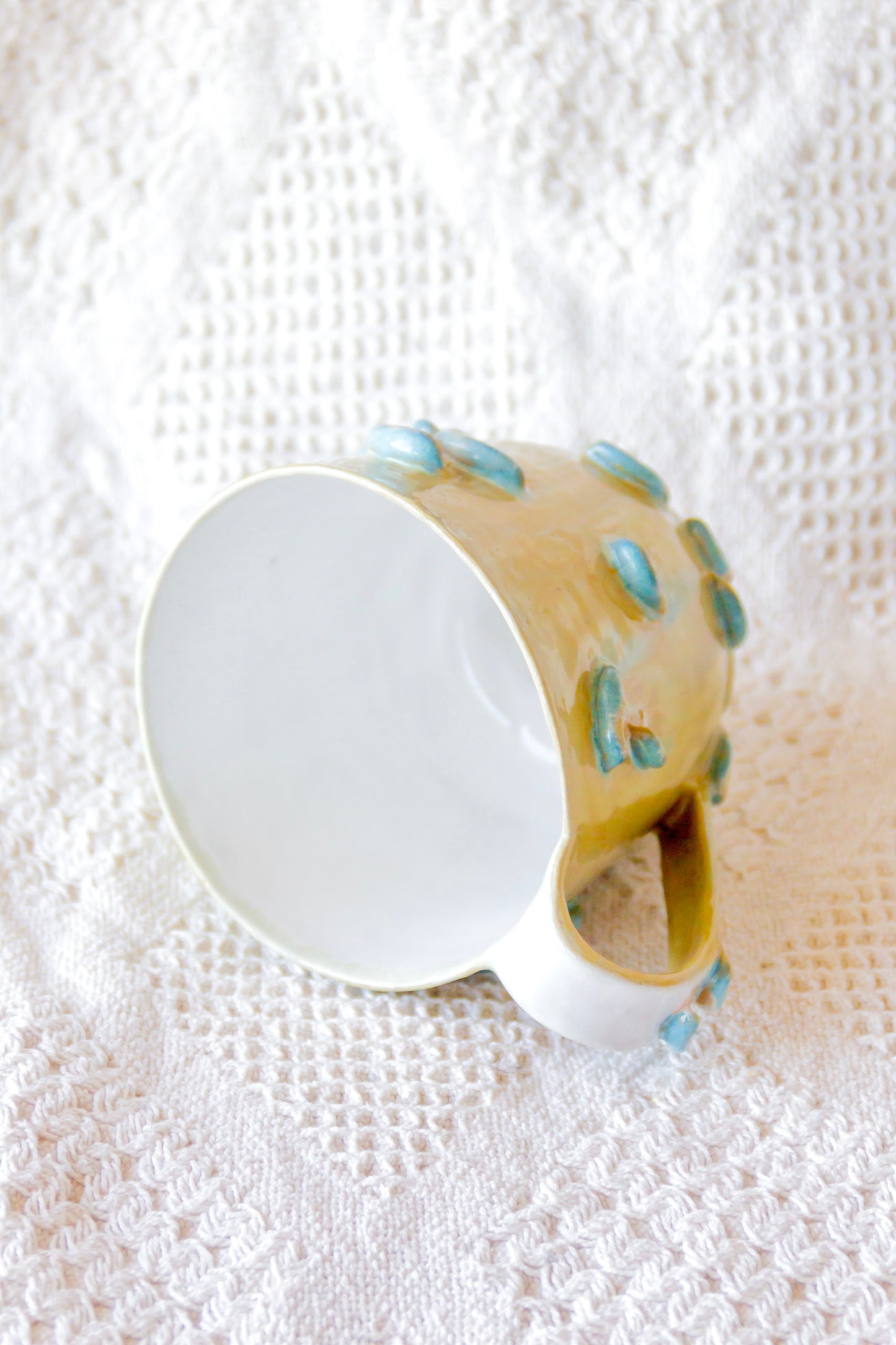 Mug en céramique « Champignons » marron et beige