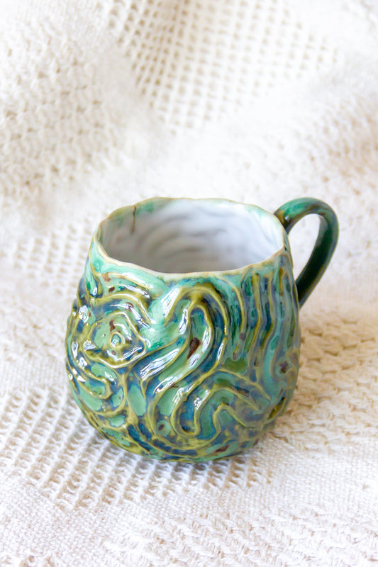 Kubek ceramiczny “Zuma” biało-zielony