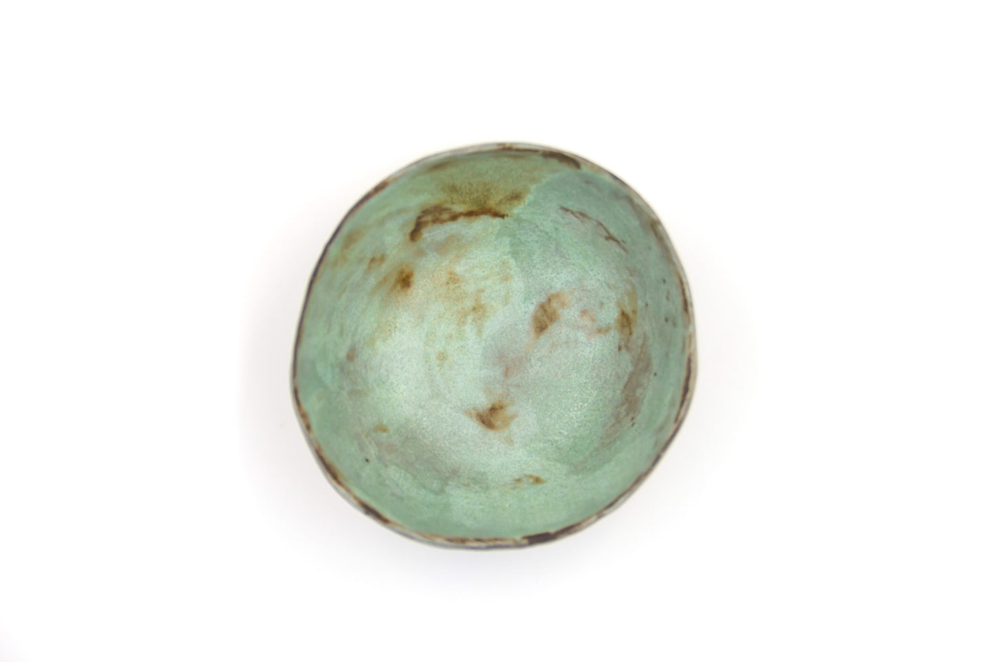 Miska ceramiczna w kolorze zielono-brązowym