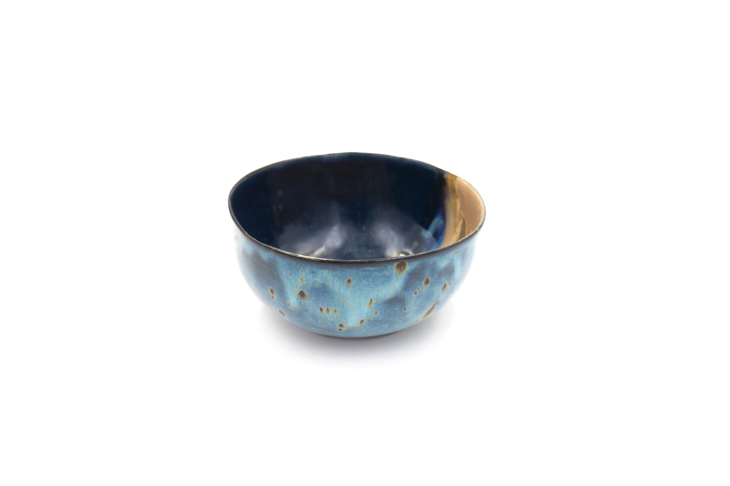 Miska ceramiczna w kolorze niebiesko-beżowym